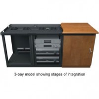 C5 FINISHING KIT, 1 BAY, CONTEMPORARY W/ SMOKED PLEXI DOOR, AGED CHERRY (FREIGHT INCLUDED CONTINENTAL US)